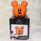 Disney Holiday | Nib Mickey Mouse Ceramic Jack O'lantern Jar Canister/Candy Bowl | Color: Green/Orange | Size: See Description