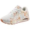 Sneaker SKECHERS "UNO - METALLIC LOVE", Damen, Gr. 41, gold (weiß, goldfarben), Lederimitat, sportlich, Schuhe, Freizeitschuh, Halbschuh, Schnürschuh mit trendigen Metallic-Print