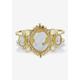 Women's Vintage-Style Cameo Hinged Bangle Bracelet In Yellow Goldtone 7.5" by PalmBeach Jewelry in Gold