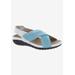 Wide Width Women's Drew Bon Voyage Sandals by Drew in Blue Fabric (Size 7 W)