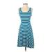 Old Navy Casual Dress - A-Line Scoop Neck Sleeveless: Blue Print Dresses - Women's Size X-Small