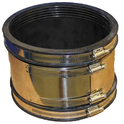 DEKS Underground Pipe Coupling 6 Inch to 6 Inch Clay to Cast Iron or PVC/Plastic - Single Item