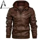 Nouvelle veste de moto en cuir pour hommes automne hiver veste à capuche en cuir PU veste de