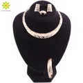 Ensemble de bijoux de mariage de couleur or pour femmes collier et boucles d'oreilles ensembles de