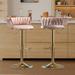 Set of 2 Bar Stool Adjustable Swivel with Gold Frame