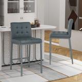 Modern Design High Counter Stool metal legs pu Bar Chair(set of 2)