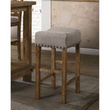 Martha II Set of 2 Wood Counter Height Stool with Cushioned Seat