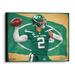 Zach Wilson New York Jets Stretched 20" x 24" Canvas Giclee Print - Designed & Signed by Artist Brian Konnick Limited Edition #1 of 25