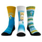 Unisex Rock Em Socks Los Angeles Chargers Throwback Three-Pack Crew Sock Set