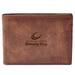 Men's Fossil Brown Kennedy-King College Statesmen Leather Derrick Front Pocket Bi-Fold Wallet