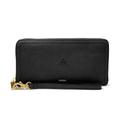 Women's Fossil Black Juniata Eagles Leather Logan RFID Zip Around Clutch