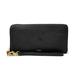 Women's Fossil Black Juniata Eagles Leather Logan RFID Zip Around Clutch