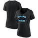 Women's Fanatics Branded Black Miami Marlins Heart and Soul V-Neck T-Shirt