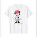 Disney Tops | Disney Shy Minnie Mouse T-Shirt Size Small 100% Cotton | Color: White | Size: S