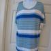 Lularoe Tops | Lularoe Irma Tunic Small Nwt Blue White Stripe Knit Oversized Stretch | Color: Blue/White | Size: S