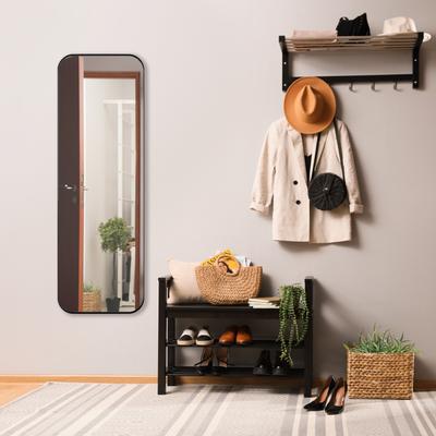 Dekospiegel MIRRORS AND MORE "Britney", schwarz, B:50cm H:150cm T:2,8cm, Metall, Spiegel, Wandspiegel Image