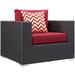 Convene 7 Piece Outdoor Patio Sectional Set by Modway Metal in Red | Wayfair EEI-2350-EXP-RED-SET