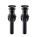 Hskbath Drain Stopper Bathroom Sink Drain w/ Overflow in Black | 8.15 H x 2.2 W x 2.2 D in | Wayfair HS536TH006MB