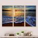 Highland Dunes Beautiful View Of Mountain Lake - Landscape Framed Canvas Wall Art Set Of 3 Canvas, in Blue/Gray/Yellow | Wayfair