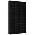 vidaXL CD Cabinet Living Room Furniture CD Shelf CD Storage Cabinet Bookshelf Bookcase Office Cabinet Black 102x23x177.5cm Chipboard