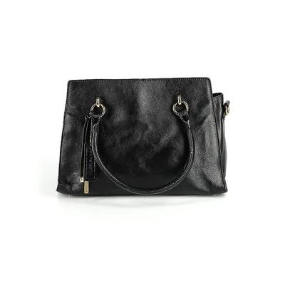Wilsons Leather Leather Satchel: Pebbled Black Solid Bags