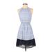 Old Navy Casual Dress - A-Line High Neck Sleeveless: Blue Color Block Dresses - Women's Size X-Small