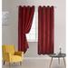 Frifoho Velvet Solid Color Grommet Curtain Panels Velvet in Red | 95 H in | Wayfair 01LJ6260DZK76AX0XW