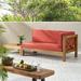 Gracie Oaks Seana Outdoor Acacia Wood Right Arm Loveseat & Coffee Table Set w/ Cushion Wood/Natural Hardwoods in Red/Brown | Wayfair