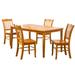 Red Barrel Studio® Tripolia 5 Piece Solid Wood Dining Table Set w/ Slat Back Chairs, Oak Brown | Wayfair 63F4126EB7484A8ABF1E193307BE2A1E