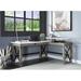 Gracie Oaks Ichigo L-Shape Writing Desk Wood/Metal/Marble in Gray/White | 67 W x 55 D in | Wayfair F91802F227764C4E84648452BE612953