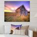 Gracie Oaks Old Barn At Sunrise - Traditional Canvas Art Print Canvas in Gray/Green/Indigo | 24 H x 36 W x 1 D in | Wayfair