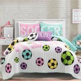 Lush Decor Girls Soccer Kick Quilt Set