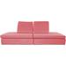 Critter Sitters Lil Lounger Kids Play Couch with 2 Foldable Base Cushions and 2 Triangular Pillows in Flamingo