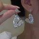 Boucles d'oreilles coeur d'amour plein de biscuits pour femmes boucles d'oreilles en cristal fouet