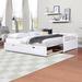 Twin Size Solid Wood Extendable Daybed with Twin Size Trundle Bed and 2 Storage Drawers