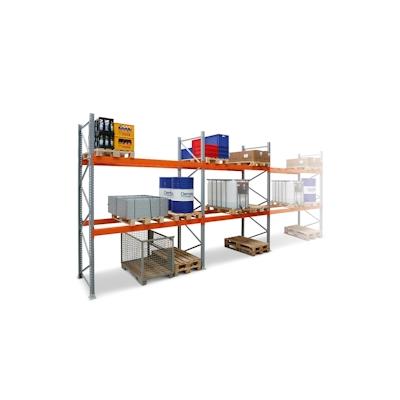 PROREGAL Palettenregal | Super-Tall | HxBxT 550x1410x110cm| Fachlast 3000 kg | 4-Ebenen | Grundfeld Image