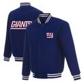 Men's JH Design Royal New York Giants Reversible Full-Snap Jacket