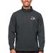 Men's Antigua Heather Charcoal Fresno State Bulldogs Course Quarter-Zip Pullover Top