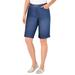 Plus Size Women's Stretch Jean Bermuda Short by Woman Within in Midnight Sanded (Size 14 W)