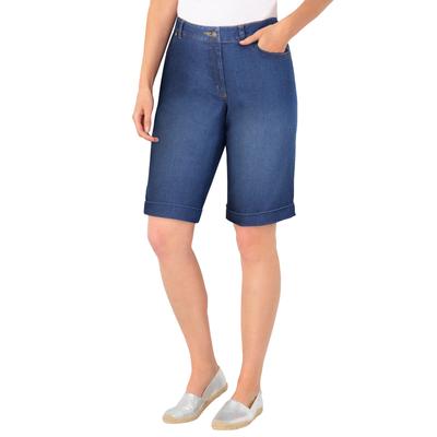 Plus Size Women's Stretch Denim Jean Bermuda Short by Woman Within in Midnight Sanded (Size 36 W)