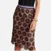 Anthropologie Skirts | Anthropologie Current Air Loire Pencil Skirt Lace Overlay | Color: Brown/Purple | Size: M