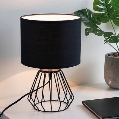 PAULEEN LED Tischleuchte "Shiny Diamond", schwarz, Ø 20cm H: 31cm, Lampen, E27, 3step dimmbar, Schwarz, Draht, Stoffschirm Image