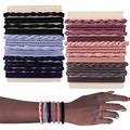 AIERSA 24 Pcs Morandi Hair Tie Bracelets, 4 Style Boho Hair Ties for Women/Girls, Ponytail Holders, No Damage Hair Elastics for Thin Hair Curly Hair