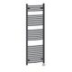 NRG Bathroom 1500 x 500mm Curved Anthracite Thermostatic Electric Heated Towel Rail Radiator Wall Mounted