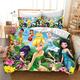 DDONVG Tinkerbell Bed Linen 135 x 200 cm Anime Tinkerbell Elf Duvet Cover Children's Microfibre Bed Linen with Zip and Pillowcase (13.220 x 240 cm 50 x 75 x 2)