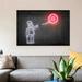 East Urban Home Homer w/ a Balloon by Octavian Mielu - Wrapped Canvas Graphic Art Print Metal in Black | 32 H x 48 W in | Wayfair