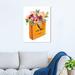Oliver Gal Doll Memories - Orange Shopper, Luxury Shopping Flowers Modern Pink Canvas Painting for Bedroom Canvas in Green/Orange/Pink | Wayfair