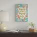 East Urban Home 'Happy Mind Happy Life' Graphic Art Print on Canvas, Cotton in Blue/Pink | 48 H x 32 W x 0.75 D in | Wayfair