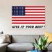 East Urban Home 'War Propaganda Poster Featuring the American Flag' Vintage Advertisement on Canvas, in Black/Gray/Red | Wayfair