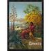 Global Gallery 'Cannes, P.L.M' by Hugo d'Alesi Framed Vintage Advertisement Metal in Blue/Green | 32 H x 23.39 W x 1.5 D in | Wayfair
